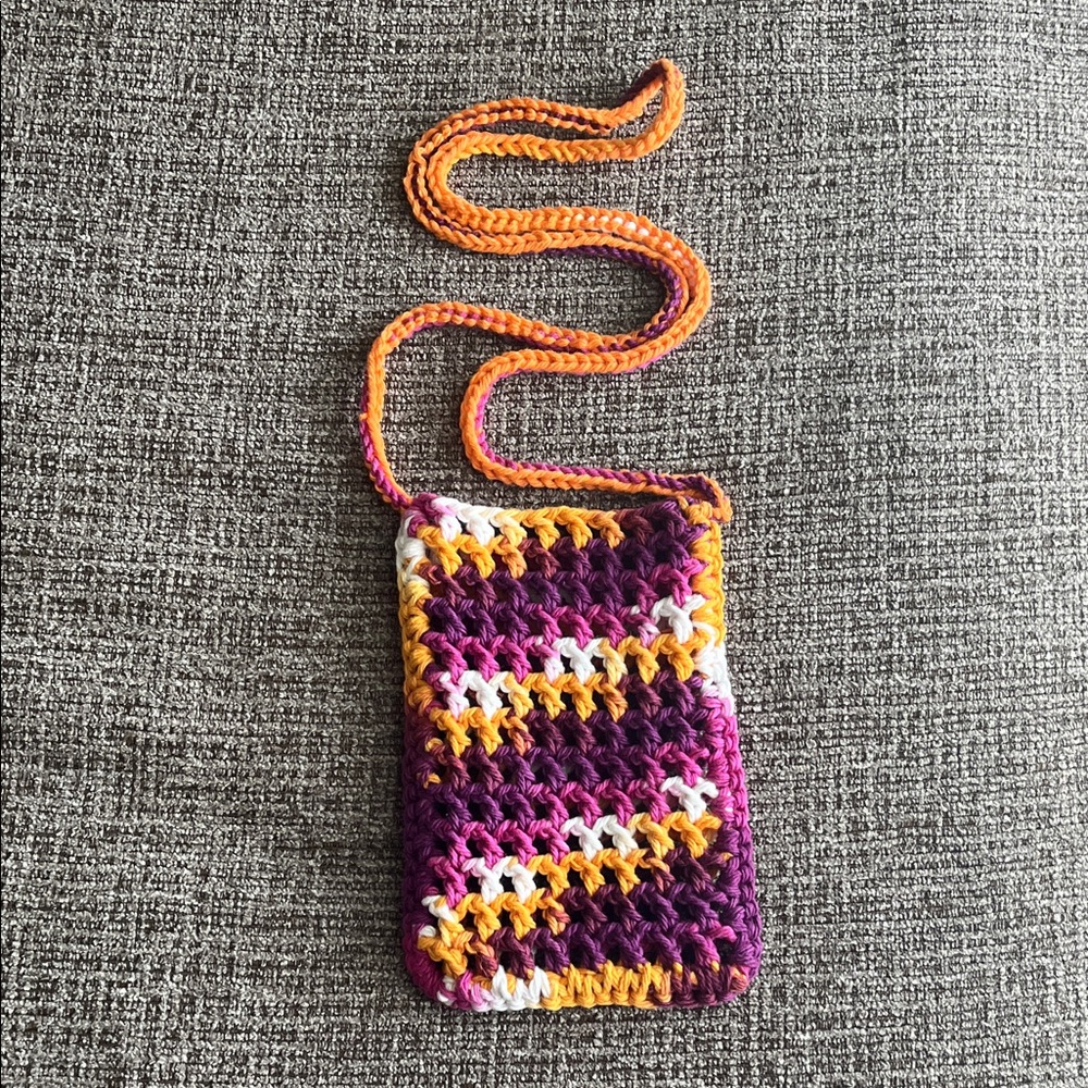 Colorful Crochet Phone Pouch